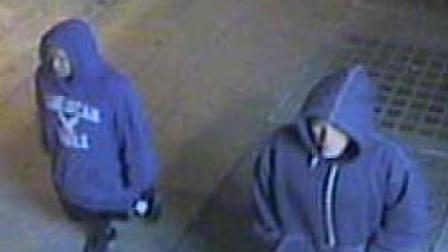 Investigators say the suspects are Hispanic and in their late teens or early twenties.