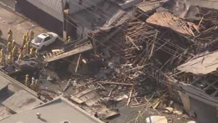 A roof collapsed after a possible explosion at a welding business in South Los Angeles on Friday.