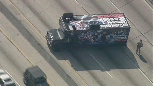 A local independent band pulled a publicity stunt on the 101 Freeway in Los Angeles that caused traffic to back up for miles on Tuesday, Oct. 12, 2010.