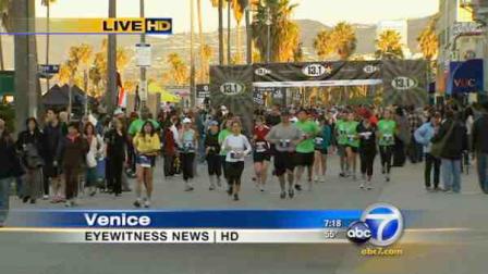 Hundreds of runners took part in a half marathon that started about 7 a.m. in Venice on Sunday, Jan. 16, 2011.
