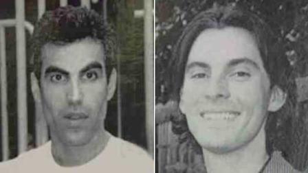 Michael Tardio (left), 35, and Christopher Monson (right), 31, were found shot to death in a scorched SUV in Studio City in 2002.