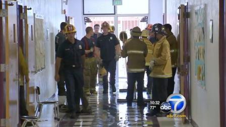 Loren Miller Elementary School in South Los Angeles is facing a summer cleanup after its classrooms were flooded over the weekend.