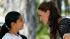 Kate, the Duchess of Cambridge, greets a student as she arrives at Inner-City Arts during their royal tour of California in Los Angeles, Sunday, July 10, 2011.