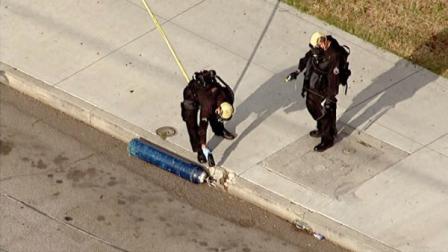 A bomb squad was sent to remove a suspicious package in the Van Nuys area on Monday morning.