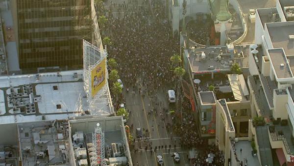 There was chaos on Hollywood Boulevard, as hundreds of people clashed with LAPD on Wednesday, July 27, 2011.