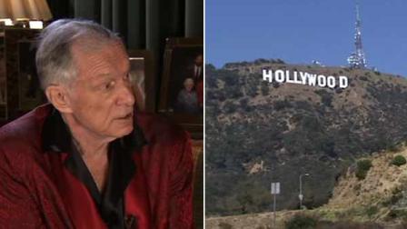 Hugh Hefner is getting a unique thank-you note for helping save the Hollywood sign.