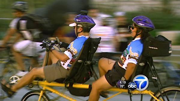 For five hours in downtown Los Angeles on Sunday, Oct. 9, 2011, an estimated 130,000 bicycle riders, skateboarders and walkers ruled the road.
