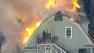 A Los Angeles County firefighter was injured while battling a house fire in South Gate on Friday, Oct. 14, 2011.
