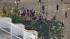 Protesters formed a circle in the middle of the...