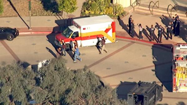 A shooting broke out at an Irwindale office building, prompting the evacuation of nearby schools Friday, Dec. 16, 2011.