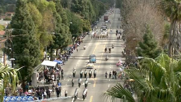 The 27th annual Kingdom Day Parade officially gets under way with the presentation of our national and state flags by the Bulldog Junior ROTC Army cadets from Garfield High School in South Los Angeles on Monday Jan. 16, 2012.
