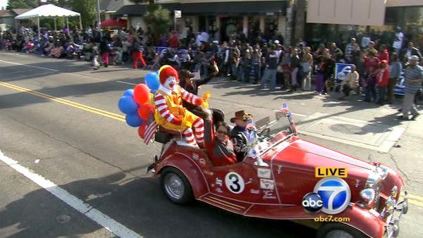 Ronald McDonald participates in the 27th annual Kingdom Day Parade in South Los Angeles on Monday, Jan. 16, 2012.