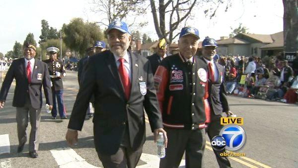 The Tuskegee Airmen Inc. Los Angeles Chapter participates in the 27th annual Kingdom Day Parade in South Los Angeles on Monday, Jan. 16, 2012.