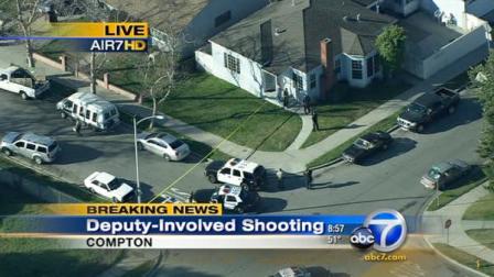Authorities said a suspect was wounded in a deputy-involved shooting in Compton on Wednesday morning.
