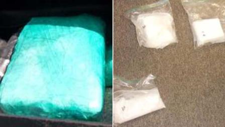 Deputies found one kilogram of cocaine and 1/2 kilogram of methamphetamine during a traffic stop in Canyon Country on Tuesday, Feb. 28, 2012.