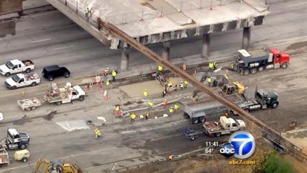 Construction for a new bridge on the 60 Freeway in Montebello begins Saturday, March 3, 2012.