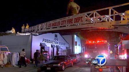 A fire broke out Monday at a historic studio in Hollywood where Elvis Presley recorded some of his music.