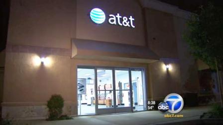 The AT&T store on the 26400 block of Bouquet Canyon Road is shown in this undated file photo. Two gunmen stormed the store on Friday, March 16, 2012 and stole $30,000 worth of electronics, including iPads and iPhones.