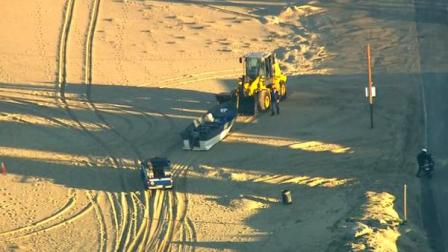 About 18 undocumented immigrants were taken into custody after being found on a panga boat in El Segundo on Wednesday, March 21, 2012.