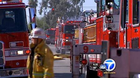 A Los Angeles Fire Department firefighter is shown in this undated file photo.