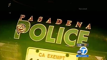 The rear of a Pasadena Police Department vehicle is seen in this undated photo.