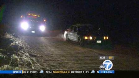 A Los Angeles County sheriffs patrol car is shown during a search for a missing woman in Castaic on Wednesday, April 18, 2012.