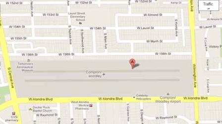 A map indicates the location of Compton/Woodley Airport, where a student pilot attempted to steal an airplane on Friday, April 20, 2012.