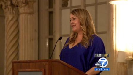 Eyewitness News investigative producer Lisa Bartley speaks at SPJ Los Angeles Chapters 36th annual Distinguished Journalists Awards on Tuesday, May 8, 2012.