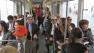 Riders are seen aboard the new Metro Expo Line in May 2012.