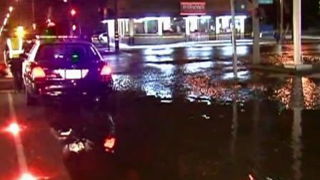 A water main broke near Santa Fe Avenue and Willow Street in Long Beach on Wednesday, June 27, 2012.