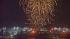 Fireworks are seen in the sky outside Dodger...