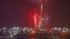 Fireworks are seen in the sky outside Dodger...