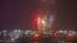 Fireworks are seen in the sky outside Dodger...