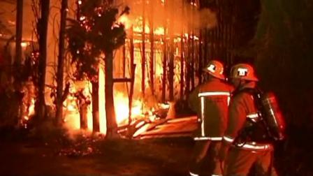 A fire broke out at an apartment building that was under construction in Canoga Park on Saturday July 7, 2012.