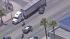 Police are seen in a standoff with a pursuit...