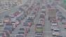 Cars are seen caught in traffic on a Los Angeles freeway in this undated file photo.