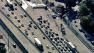 Traffic is seen on the eastbound 10 Freeway following a big rig crash on Tuesday, August 7, 2012.