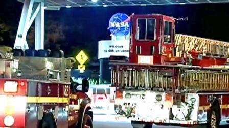 Fire engines surround NASAs Jet Propulsion Laboratory in La Canada Flintridge on Saturday, Aug. 18, 2012.