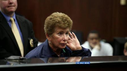 Professional tennis lines umpire Lois Goodman, 70, appears in a New York City courthouse on Tuesday, Aug. 21, 2012.