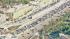 Traffic is seen during a fire that burned in the...