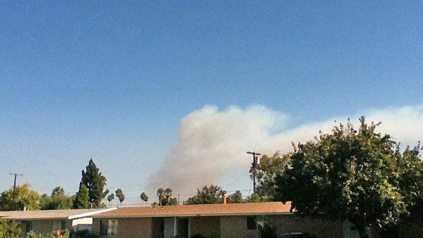 ABC7 viewer Armando Castillo sent us this picture via Twitter of smoke from the fire as seen from Reseda.
