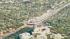 Traffic is seen during a fire that burned in the...