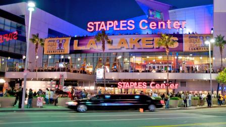 Staples Center in downtown Los Angeles is seen in this undated file photo.