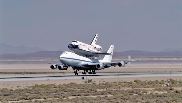 The space shuttle Endeavour arrived in Southern California, making a smooth landing at Edwards Air Force Base on Thursday, Sept. 20, 2012.