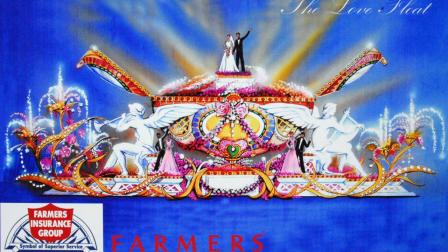 An artist rendering of the Farmers Insurance Love Float is seen.