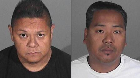 Jay Jeffrey Nieto, 45, (left) and Wilmer Bolosan Cadiz, 40, (right) were arrested in connection to a $10 million art heist in Santa Monica.