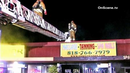 The cause of a fire at a massage parlor along the 4400 block of Laurel Canyon Boulevard in Studio City is under investigation.