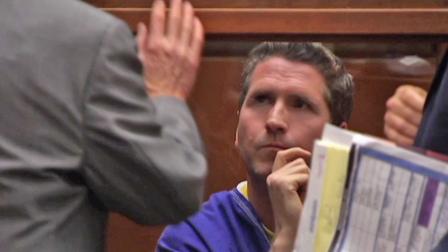 Joshua Woodward, accused of causing his girlfriends miscarriage, appears in court for a bail hearing on Thursday, Oct. 18, 2012.