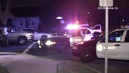 Sheriffs patrol cars are shown at the scene of a shooting in the 1000 block of Park Street near Bixby Avenue in Bellflower on Saturday, Nov. 3, 2012.