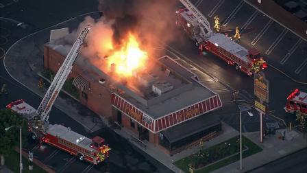 A fire broke out at Dukes Burgers on the 14300 block of Valley Boulevard in the City of Industry Tuesday, Nov. 6, 2012.